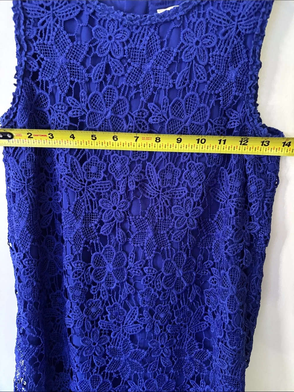 Kate Spade Girls 12Y lace shift formal dress blue